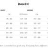 Größentabelle Damen